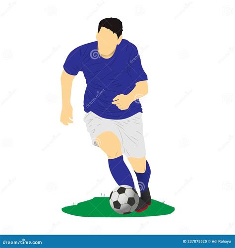 Soccer Player Dribble the Ball Vector Clip Art. Stock Vector ...