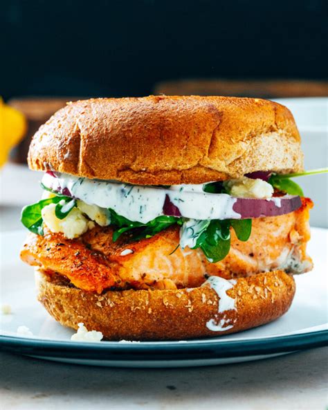 Salmon Sandwich with Dill Sauce – A Couple Cooks