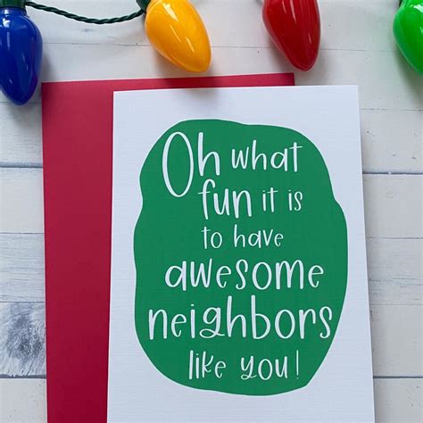 Christmas Card for Neighbor Christmas Gift, Neighbor Friends, Thankful for Neighbors, Awesome ...