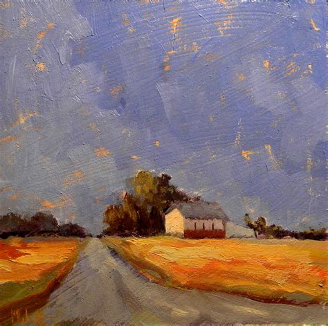Heidi Malott Original Paintings: Autumn Sunset Landscape Barn Impressionism Daily Painting