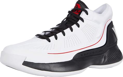 adidas Men's D Rose 10 Basketball Shoe, FTWR White/Core Black/Scarlet ...