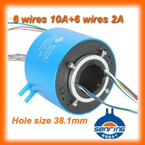 Electrical rotary connector 1.5'' bore size(38.1mm) with 6 circuits 10A,6 circuits signal of ...