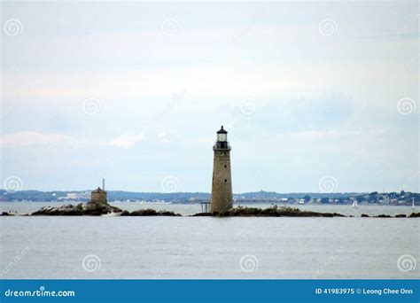 Boston Harbor Lighthouse is the Oldest Lighthouse in New England. Stock Image - Image of beacon ...