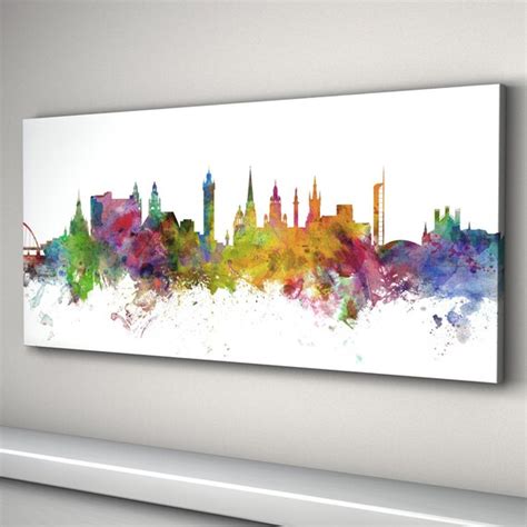 Glasgow Skyline Canvas Glasgow Scotland Cityscape Canvas Art