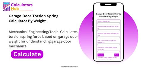 Garage Door Torsion Spring Calculator By Weight Online