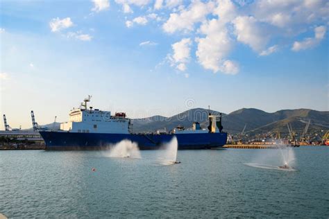 A Ship in the Port of Novorossiysk. Novorossiysk Port. Editorial ...