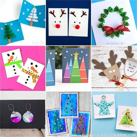 25 Simple Christmas Cards Kids Can Make | Making ideas, Manualidades, Pequeños árboles de navidad