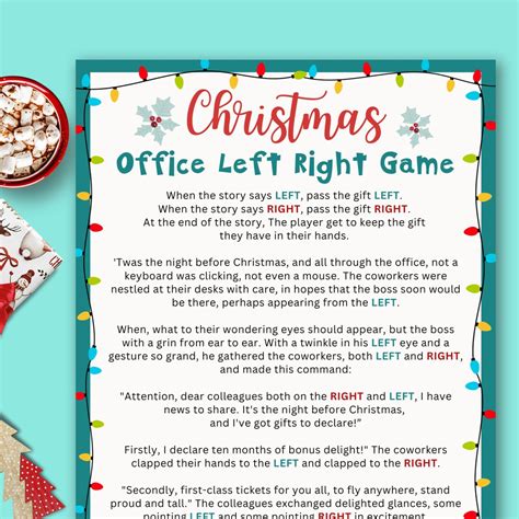 Left Right Christmas Game, Funny Office Christmas Stories, Right Left ...