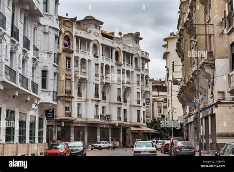 French colonial architecture, Casablanca, Morocco Stock Photo - Alamy