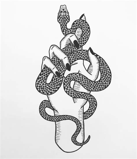 Pin by Britt 🎀 on tattoos | Snake illustration, Snake drawing, Japanese tattoo