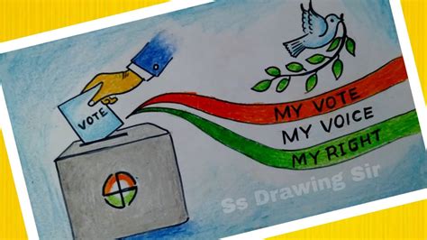 Voters day Poster / My vote is my future Power of one vote Drawing / National Voters day Drawing ...