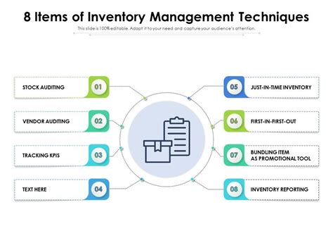 8 Items Of Inventory Management Techniques | Presentation Graphics | Presentation PowerPoint ...