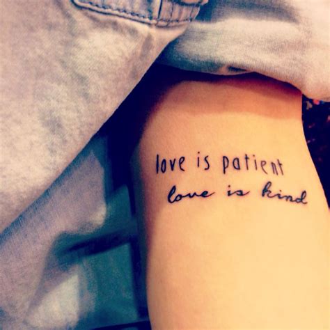 1 Corinthians 13 tattoo "Love is patient, love is kind." | 13 tattoos, Tattoos, Matching tattoos