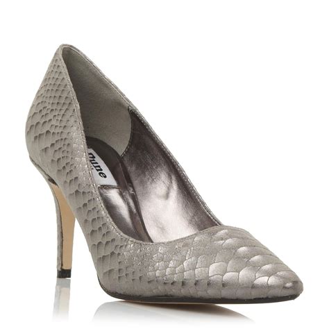 DUNE LADIES ALINA - Pointed Toe Mid Heel Court Shoe - pewter | Dune Shoes Online | Bridesmaid ...