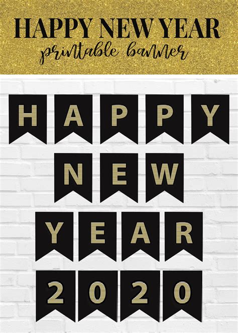 Printable Happy New Year Banner 2020 - Everyday Megan