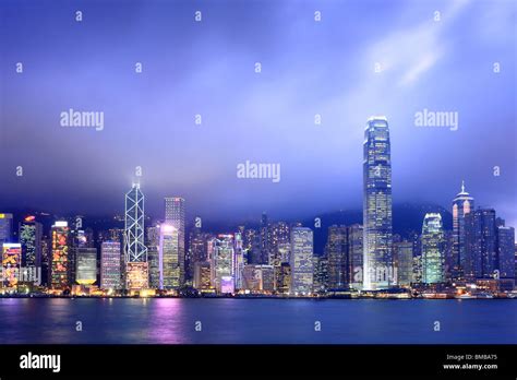 Hong Kong skyline at night Stock Photo - Alamy