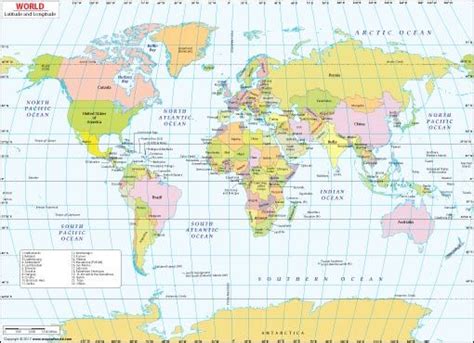 World Lat Long Map | World map latitude, Latitude and longitude map, Map coordinates