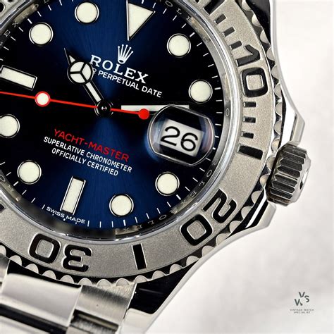 Rolex Yacht-Master Blue Dial - Model Ref: 116622 - 2017 - Box and Pape – Vintage Watch Specialist