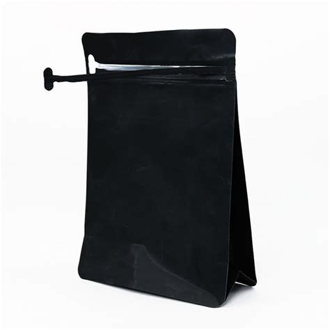 6.0" x 2.875" x 8.25" Matte Black Pocket Zipper Bag (500/Case) - 06MB02875SG0825Z