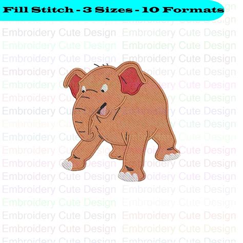 Hathi Elephant Jungle Cubs Embroidery Design 3 Sizes 10 | Etsy