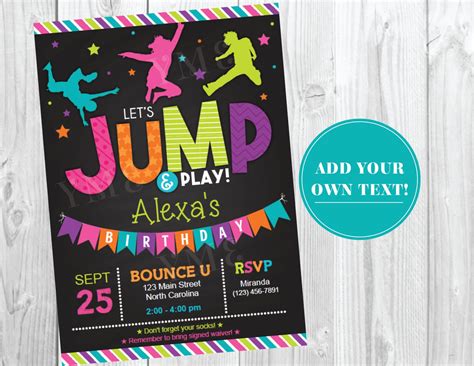 Jump Birthday Invitation / Trampoline Party by YourMainEventPrints