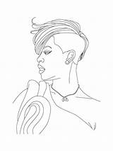 Rihanna coloring page sketch template