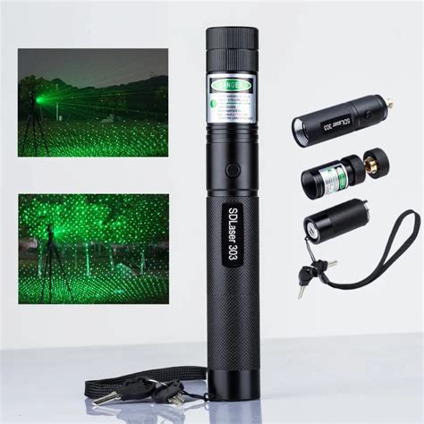 High Power Burning Laser Pointer Sdlaser 303 5000mw 532nm Powerful Green Laser Pointer Pop ...