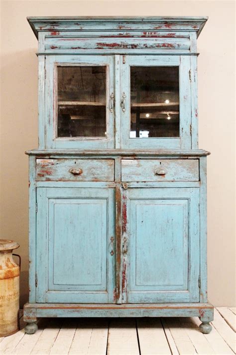 Antique Kitchen Cupboard Storage Cabinet Armoire Indian Blue