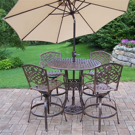Claremont 6 Piece Bar Set with Umbrella | Patio, Garden patio furniture, Outdoor