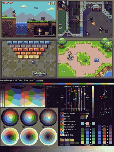 DB’s 16 Color Palette Mockups | Pixel art tutorial, Pixel art, Pixel ...