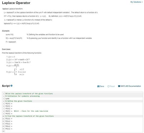 Solved Laplace Operator My Solutions > laplace Laplace | Chegg.com