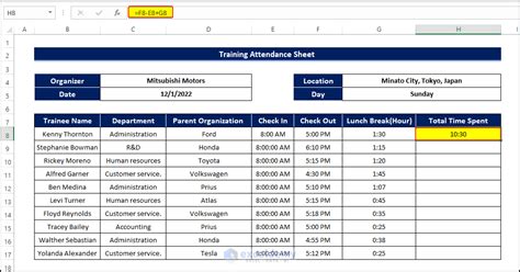 How to Create Training Attendance Sheet in Excel: 3 Methods - ExcelDemy