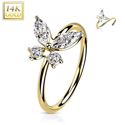 14K Gold Butterfly Seamless Ring