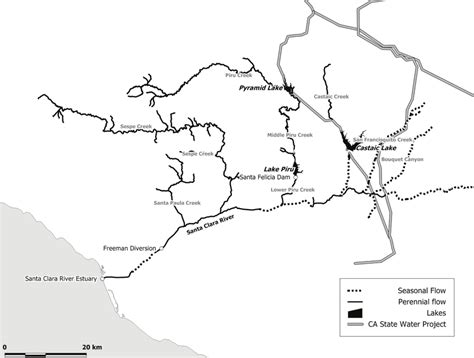 ?Map of the Santa Clara River drainage and major tributaries ...