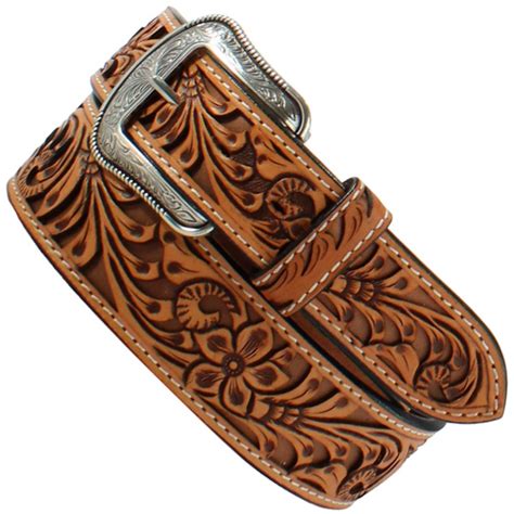 1 7/8 Western Tooled Leather Belt Overlay [D100015408] : Old Trading ...