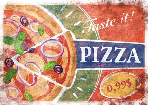 Vintage Pizza Poster Pizza Printable | Etsy