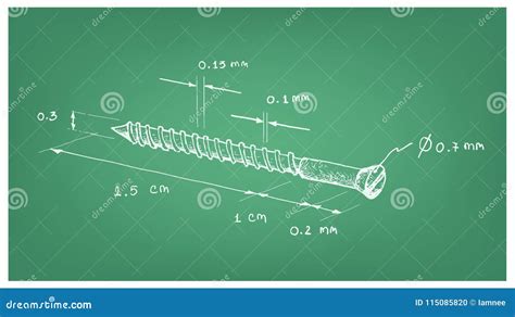 Dimension of Slotted Pan Head Self Tapping Stock Vector - Illustration of fastener, hardware ...