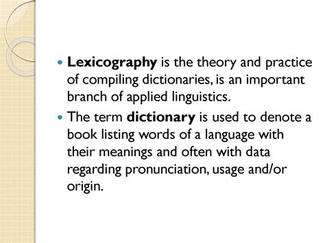 Lexicography. Types of dictionaries - online presentation