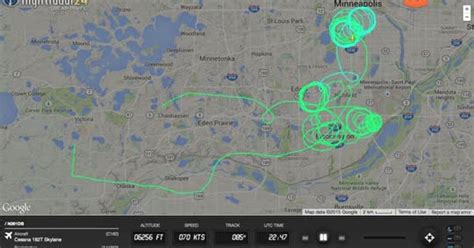 Mysterious low-flying plane circled downtown Minneapolis, the MOA, and Southdale Mall for hours ...