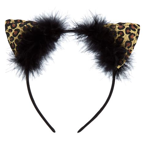 Leopard Glitter Cat Ears Headband | Claire's US