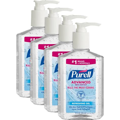 Gojo Purell Hand Sanitizer | Pump Bottle, 8 oz., 4/Bundle | GOJ965212BD ...