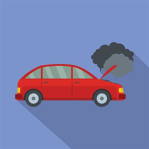 Car in smoke icon, flat style 14613620 Vector Art at Vecteezy