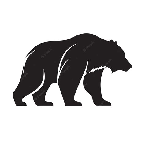 Premium Vector | Bear icon logo minimal modern black and white vector illustration clean company ...