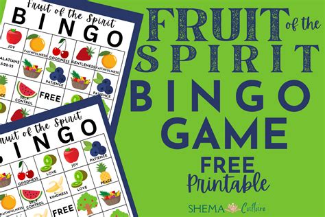 Fruit of the Spirit Bingo Game Free Printable Activity