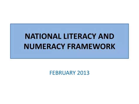 PPT - NATIONAL LITERACY AND NUMERACY FRAMEWORK PowerPoint Presentation - ID:6753835