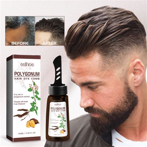 Polygonum Hair Dye Comb Black Hair Serum Dyeing Spray Gray Hair Colorin ...