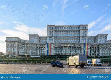 Bucharest, Romania â€“ 1st December: Casa Poporului on December 1, 2015 in Bucharest. Panoramic ...