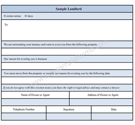 Sample Landlord Forms - Sample Forms