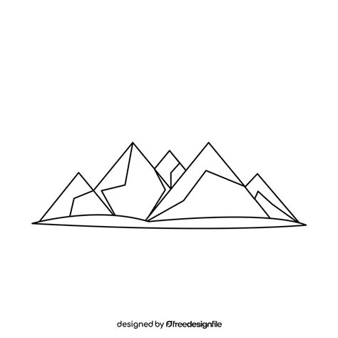 Andes mountains black and white clipart vector free download