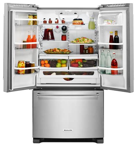 KitchenAid 20 Cu. Ft. French Door Refrigerator with Interior Dispenser - Stainless Steel | The Brick